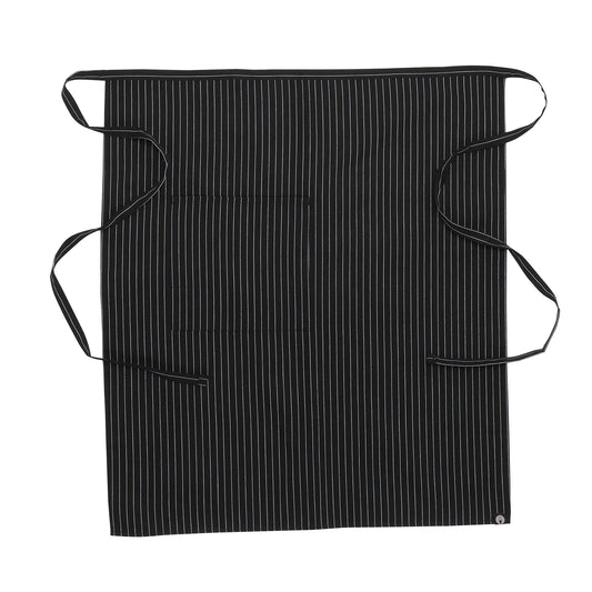 Chef Works Unisex Bistro Chef Apron, Black/White Pinstripe, One Size