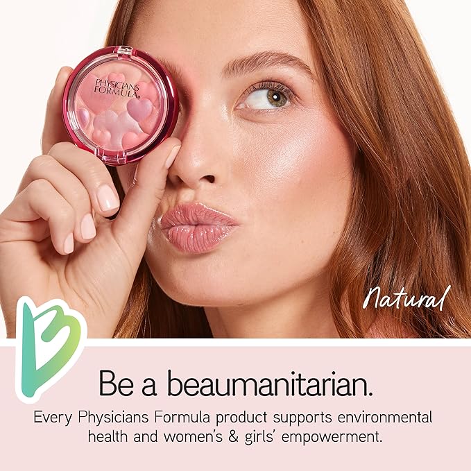 Physicians Formula Happy Booster Glow & Mood Boosting Blush, Silky Smooth Formula, Hypoallergenic, Blends Easily with Radiant Finish – Natural