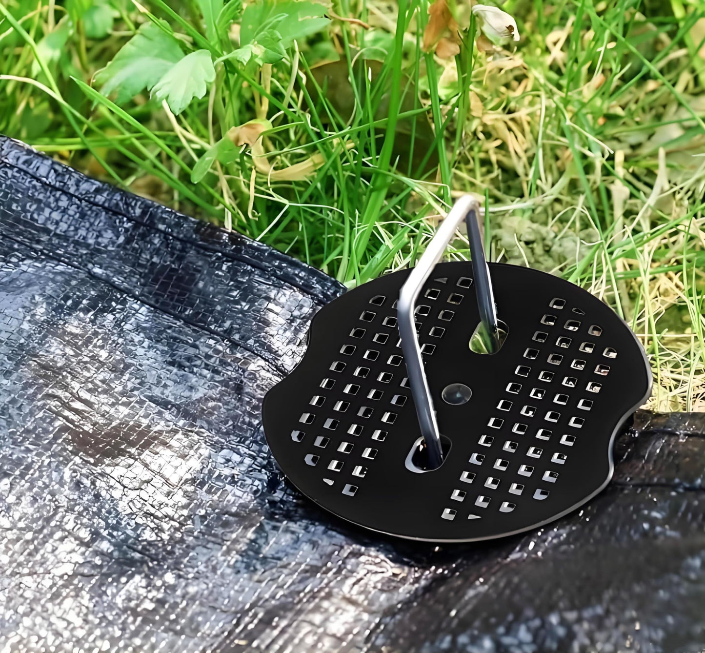 8 Inch 100 PCS Galvanized Landscape Staples with 100 PCS Gasket, Landscape Fabric Pins Stakes Lawn Ground Cover Graden Staples Spikes Weed Barrier Stakes