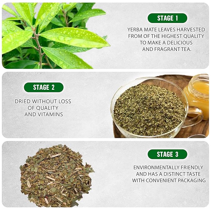 Yerba Mate Tea - Green Cut & Sifted - Unsmoked Energy Boost - 4 oz Loose Tea - Packed with Nutrients - Your Perfect Coffee Replacement
