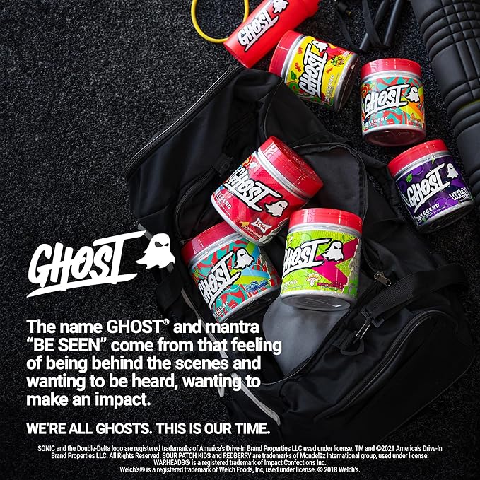 GHOST Legend Pre-Workout Powder, Sonic Cherry Limeade - 30 Servings – Pre-Workout for Men & Women with Choline, L-Citrulline, & Beta Alanine for Energy & Focus