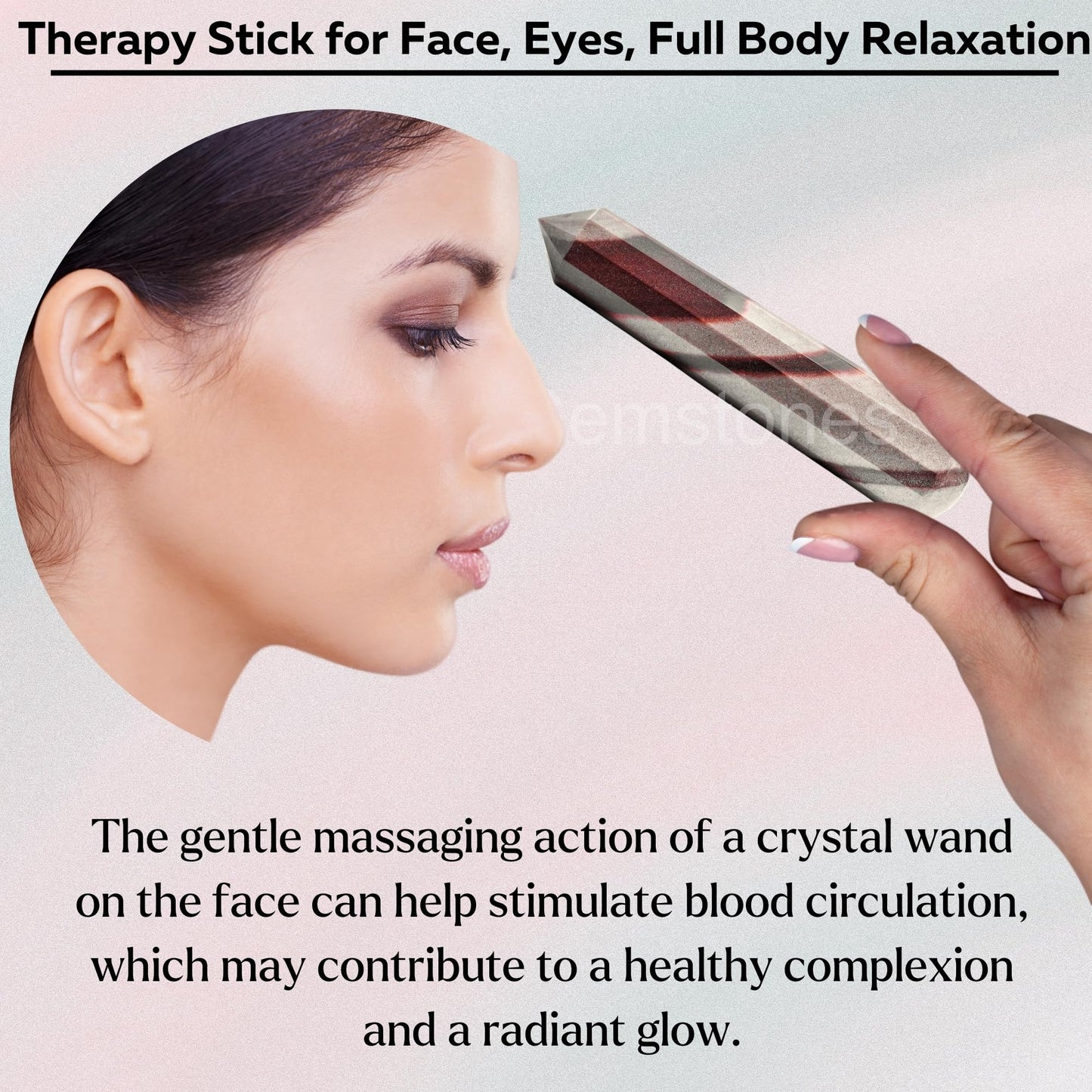 Amazing Gemstone Narmada Shiva Lingam Crystal Wand Massage Stick - Pelvic Wand Gua Sha for Adults - Crystals and Healing Stones Massage Wands for Adults Gifts (Pointed)