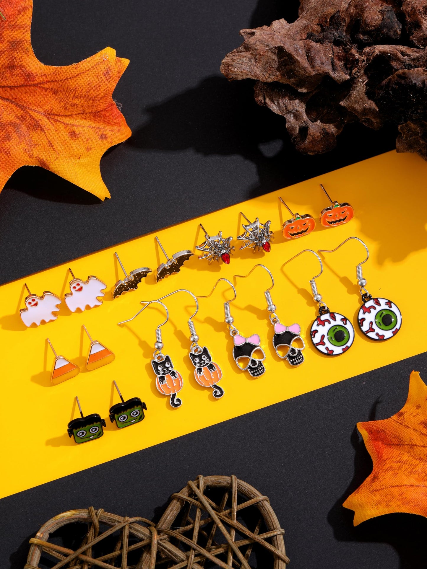 54 Pairs Hypoallergenic Holiday Earrings Set for Girls Women Halloween Christmas Fall Thanksgiving Earrings Valentine's Day St. Patrick’s Day Easter 4th of July Earring