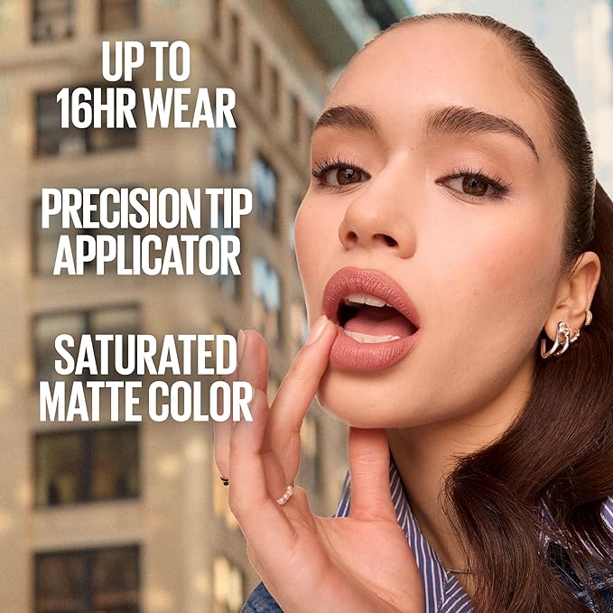 Maybelline Super Stay Matte Ink Liquid Lipstick Makeup, Long Lasting High Impact Color, Up to 16H Wear, Amazonian, Nude Brown, 1 Count, Packaging May Vary