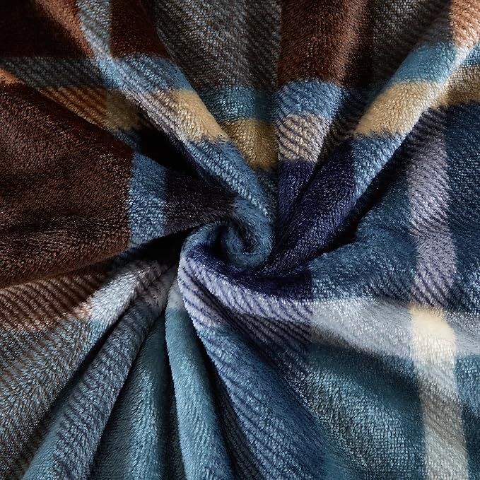 MERRYLIFE Throw Blanket Plaid Sherpa | Ultra-Plush Soft Colorful | Decorative Couch Travel Blanket | (50" 60", Greenland)